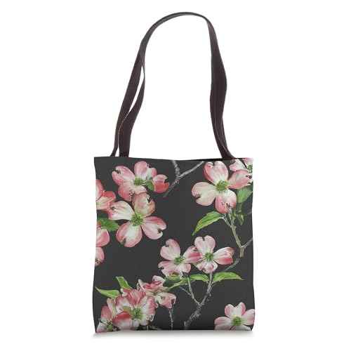 Dogwood Tree Pink White Spring Flower Pattern Tote Bag