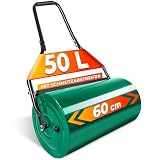 tectake® Befüllbare Gartenwalze, 60 cm, 50 L, Stahl, Schmutzabstreifer