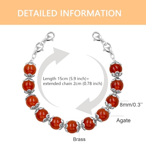 Image of Interchangeable DIY Semi-Finished Medical Alert Bracelet - 8mm Natural Stone Bead Adjustable Dual-Use Bracelet - YA5062