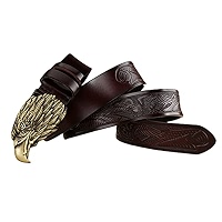 Ceinture Homme Cuir Marron Western – Motif Aigle, Taille 44 Pouces, Boucle Ajustable