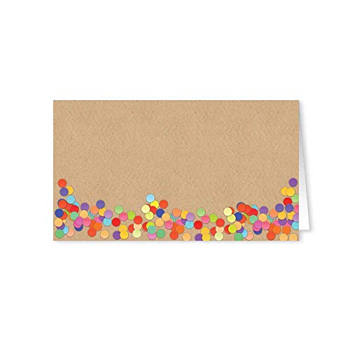 Stonehouse Collection | Name Place Cards | 25 Guest Seating Name Cards | Wedding Table Tents | USA Made | Tent Cards (Colorful Dots)