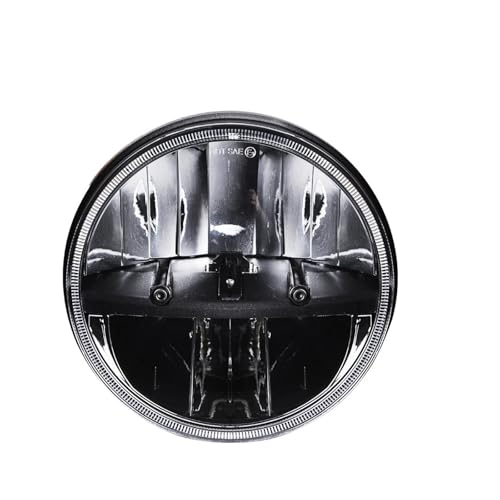 Phare universel moto 7 pouces LED H4 avec halo DRL clignotant pour custom Softail Slim et Fat Boy