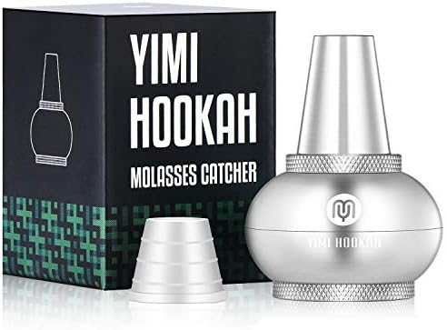 Yimi Hookah® Aluminum Hookah Molasses Catcher | Universal Fit Shisha Hookah Accessories | Dia 5.5cm Height 7.4cm Silicone Grommet Included (Silver)