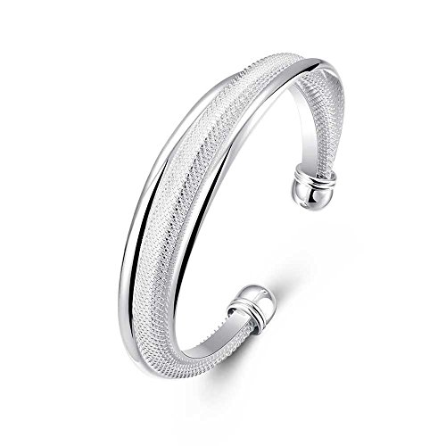 Women's 925 sterling silver folk-custom hypotenuse mesh bracelet …