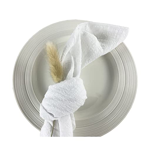Ehldekol Thick Gauze Cloth Napkins 6 Pack 16X16 Inches 100% Natural Soft Cotton Weddings Decorative Parties Family Everyday Use Bulk Linen Dinner Napkins (White, 6 Pack) #TOP3