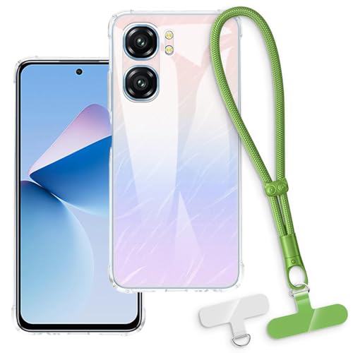 OAGELIM 2-in-1�ی�P�[�X�ƃ��X�g�X�g���b�v Oukitel C58 �Ƃ̌݊������� ���O���\�ȃ��j���[�h�t���d�b�J�o�[�A����~�ߕ����h�~�O���b�v�n���h�� (�N���A + �O���[��)