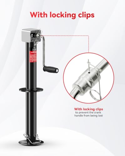 Image of FZZD 5000 lbs A-Frame Trailer Jack, 20-24V Cordless Drill Compatible, 23 inch Lift, for Utility,RVs (Black)