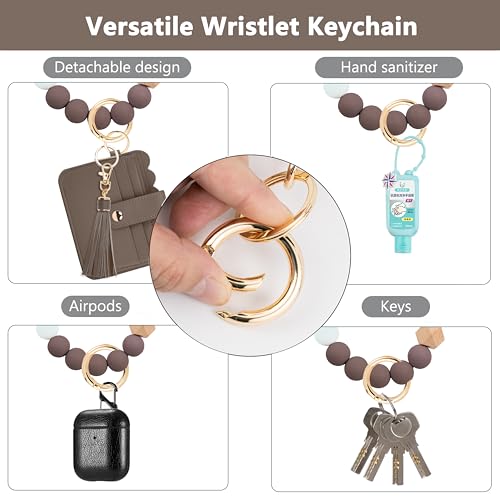 Image of Wristlet Wallet for Women with Keychain - RFID Card Holder Small Wallet Wristlet with Key Ring