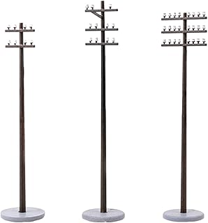 3pcs Micro Telephone Poles Landscape Garden Ornament Models Village Street Lights Mini Toy DIY Supply Telegraph Poles Model Railroad Railway Accessories