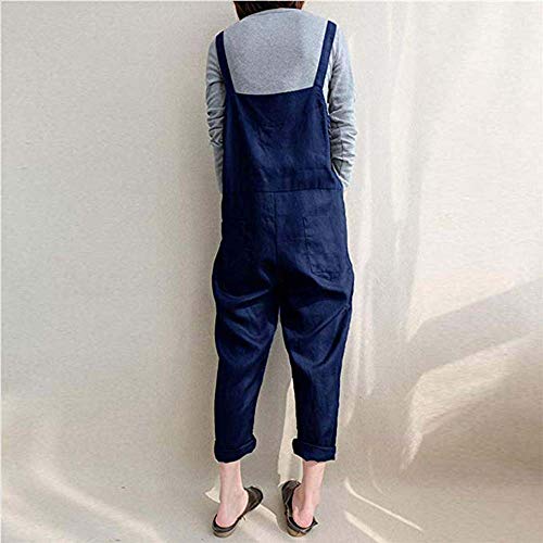 Lncropo Women's Baggy Wide Leg Overalls Casual Jumpsuit Rompers Harem Pants,Blue,Xl #TOP2