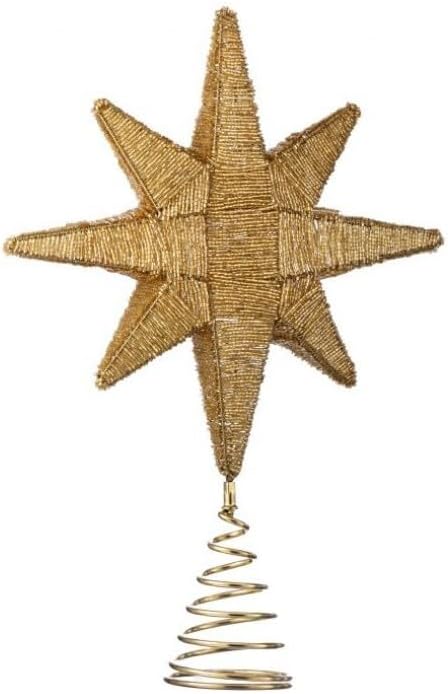 Regency International Beaded Star of Bethleham Tree Topper, 16-Inch, Champagne