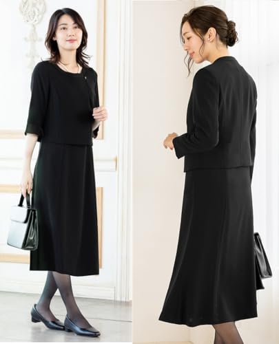 [アッドルージュ] ブラックフォーマル 喪服 ワンピーススーツ 礼服 アンサンブル レディース 冠婚葬祭 【m5239】 2枚目