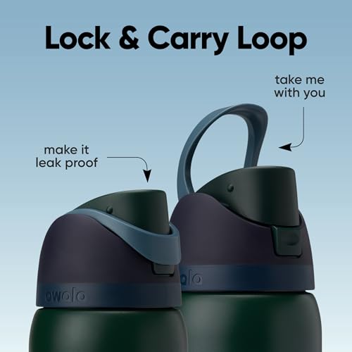 Image of Owala FreeSip Insulated Stainless Steel Water Bottle with Straw, BPA-Free Sports Water Bottle, Great for Travel, 32 Oz, Lost Signal