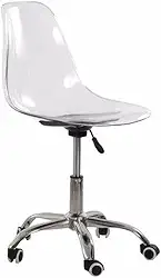 Cadeira Eames Transparente Empório Tiffany Office Cromada