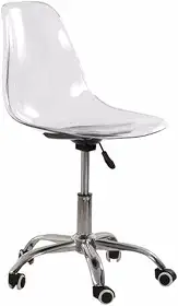 Cadeira Eames Transparente Empório Tiffany Office Cromada