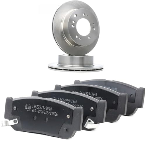 RIDEX Kit de discos de freno y pastillas 3405B2452 Eje trasero sin tornillos ventilación interna