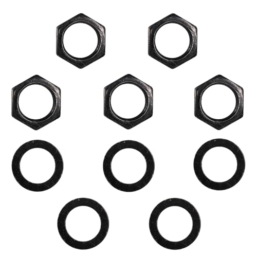 5 Set of Guitar Jack Nut and Washer, Alloy Thread 3/8"-32u