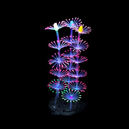 Image of Lpraer 4 Pack Glow Aquarium Decorations Coral Reef Glowing Mushroom Anemone Simulation Glow Plant Glowing Effect Silicone for Fish Tank Decorations