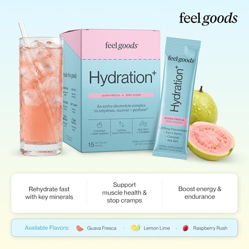 Image of Feel Goods Hydration+, Sugar Free Electrolyte Powder Packets - 15 Count