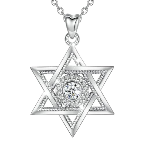 Collier avec pendentif en argent 925 et zircone cubique pour femme