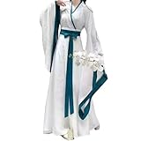 Ez-sofei Women Chinese Traditional Ancient Hanfu Dress Stage Performance Cosplay Costumes (White, S)