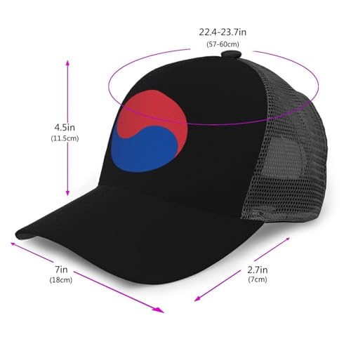 South Korea Flag Mesh Baseball Cap - Classic Adjustable Peak Cap, Trucker Hat for Men & Women3