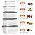 5-Pack Fruit Storage Containers for Fridge with Removable Colanders, 4 in 1 Produce Storage Containers with Lids, Leakproof Fridge Organizer Bins for Salad Berry Lettuce Vegetables Meat Keeper Fresh