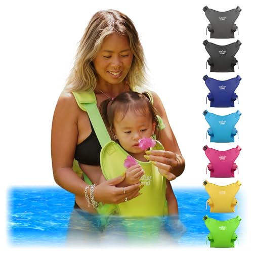 Image of WaterLand Baby Carrier - Innovative Carrier You Can Use Both in Water & Land - Waterproof Infant Chest Holder with Adjustable Straps, Lightweight Toddler Harness for Pool & Beach (KeylimeGreen)