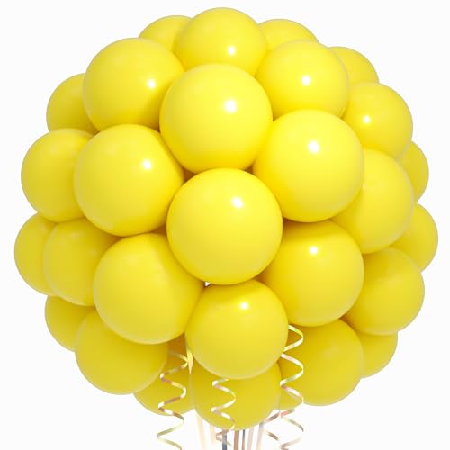 Image of Yellow Balloons Birthday Party Balloons - 100 Pack Balloon 12 inch for Sunflower Birthday Decorations