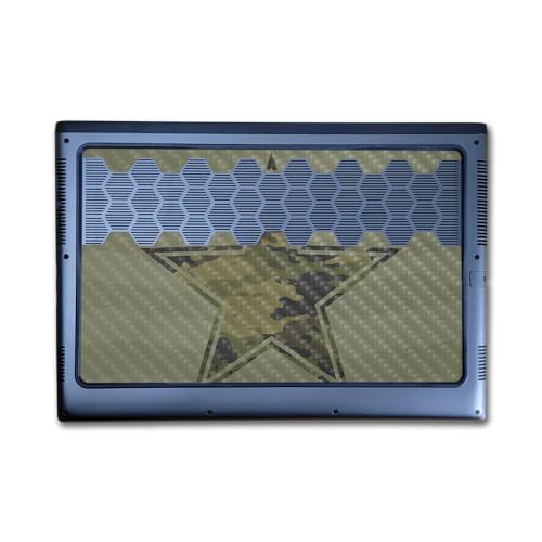 Image of Carbon Fiber Laptop Skin Compatible with Alienware M16 R2 (2024) - Army Star - Premium 3M Vinyl Protective Wrap Decal Cover - Easy to Apply | Crafted in The USA by MightySkins