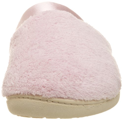 Isotoner Women's Microterry Pillowstep Satin Cuff Clog Slippers, Peony, 7.5-8 B(M) Us #TOP1