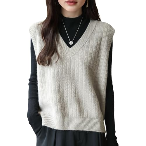 Image of Blostirno Women's Sweater Vest V Neck Sleeveless Solid Trendy Ribbed Knit Pullover Sweaters Crochet Flower Tank Tops
