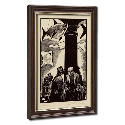 Impression sur toile The Aquarium Fritz Eichenberg cadre suspendu 20x30 cm