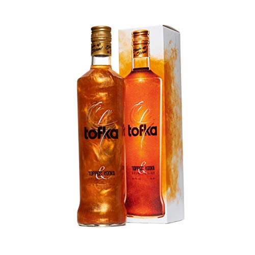 TOFKA Toffee Vodka with Golden Glitter Shimmer Effect Perfect for Shots Cocktails or Over Ice 70 cl Bottle 29.9% ABV