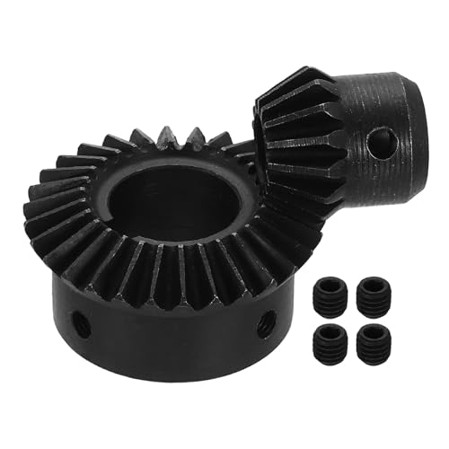 Image of uxcell 2Pcs Tapered Bevel Gears Set, 1.5 Mod 1:2 (15T /30T) Harden Steel Straight Bevel Gear, 90 Degree Steering Motor Gears, (10 /20mm Shaft Hole with Keyway)