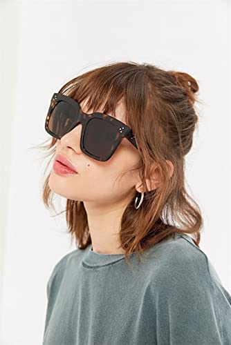 ADE WU Retro Oversized Square Sunglasses Women, Trendy Designer Vintage Sun Glasses2