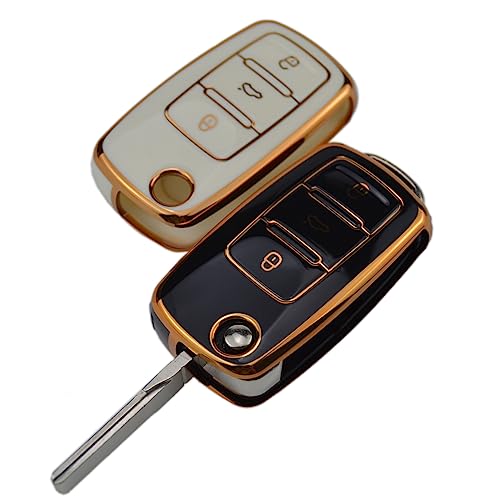 TPU Flip Key Fob Cover Protector for Volkswagen VW Beetle CC EOS Golf GTI Jetta Passat Tiguan Touareg 3 Buttons flip Key