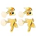 Metal construction,2L 2R Gold Ukulele String Tuning Pegs Locking Tuners With White Buttons