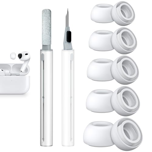 Replacement Ear Tips Compatible with AirPods Pro 3 (2025) Superior Comfort Enhanced Noise Cancellation Secure Fit Better Sound Highly Durable with Cleaning Pen (XXS/XS/S/M/L 5 Pairs)