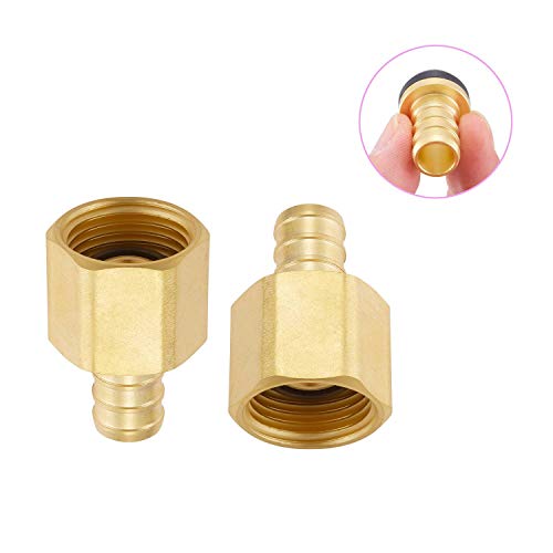 Minimprover 2 PCS Lead Free Brass Construction,1/2\" PEX x 1/2-Inch Female Threaded FNPT,Swivel Elbow Pipe Plumbing Connection Crimp Fittings - Thumbnail 2