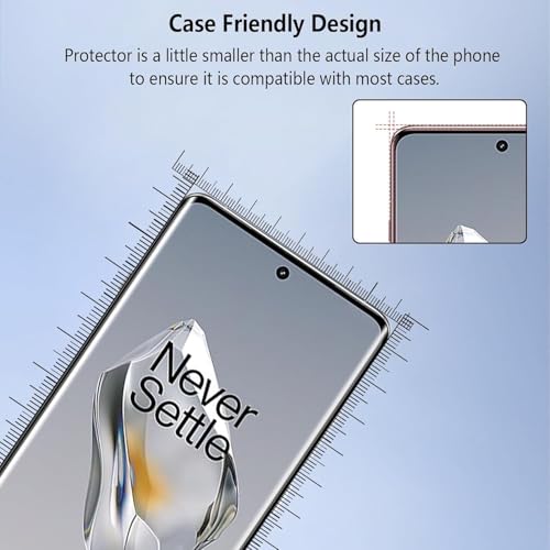Zubitech Screen Protector for Oneplus 12 5G Tempered Glass Screen Protector Full Glue Edge to Edge 9H Hardness Anti Fingerprint Curved Round Edges Scratch Proof for 1 + 12 5G