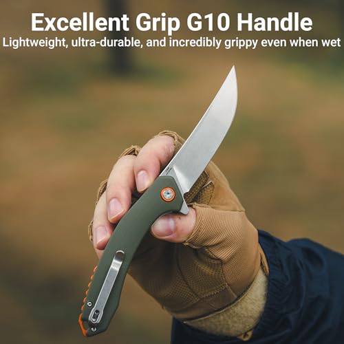 Image of CJRB CUTLERY Folding Knife Gobi (J1906) AR-RPM9 Steel G10 Handle EDC Knife Pocket Knife for Men Green Handle