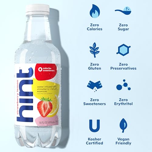Image of Hint Bottled Water, Blue Variety Pack and Red Variety Pack Bundle - Purified Flavored Water with Zero Calories, Sugar Free, Natural Flavors - 16 Fl Oz (Pack of 24)
