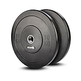 Für 50mm Hanteln Lex Quinta Bumper Plate/Vollgummi 2x10kg Hantelscheiben für 50mm Hantel Stangen