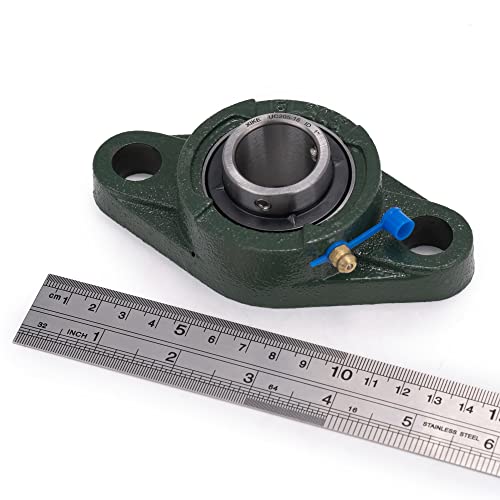 Image of XIKE 2 Pcs UCFL205-16 Bore 1 inch Pillow Block Flange Mounted Ball Bearings. | Solid Cast Iron Base and Self Aligning Chrome Steel Sealed Bearings