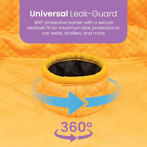 Image of Piddle Pad 2-Pack, Potty Training Car Seat Protector, Toddler Car Seat Cover & Stroller Protector, Machine Washable Waterproof Car Seat, Anti-Slip, Universal Fit (Orange)