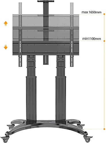 Nb North Bayou Heavy Duty Aluminum Mobile Tv Cart For 65-85 Inch Flat Screens, Rolling Tv Stand With Load Capacity Up To 125Lbs Avf1800-70-1P(Black) #TOP5