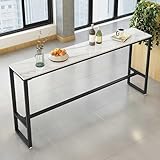 Industrieller rechteckiger Bartisch mit Schieferplatte, hohe Thekenhöhe Esstisch für Restaurants und Cafés, nur Tisch