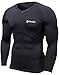 TM-V34-BB_Large j-xl Tesla Men's Thermal Fleece ColdgearCompression Baselayer V Neck Long Sleeve Coldgear T Shirts V34 ...
