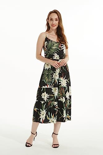 Image of Family Matching Hawaiian Clothes, Wispy Cereus Black | Lightweight 100% rayon • Family matching outfits • Tropical floral print • Beach vacations • Luaus • Cruises • Family photos